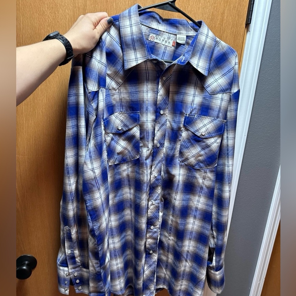 2XL Roper - long sleeve snap button up